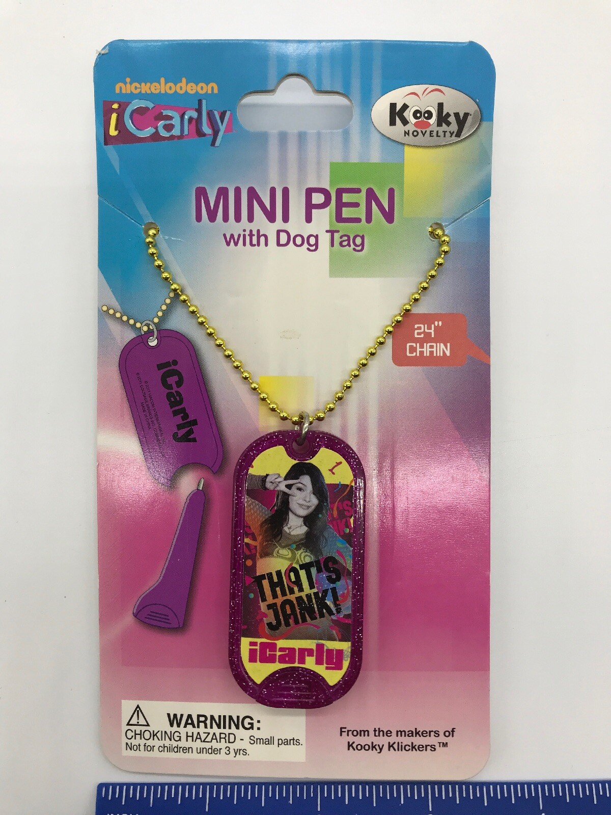 I Carly Nickelodeon Mini Pen Dog Tag Chain Necklace Jewelry Kooky That’s Jank