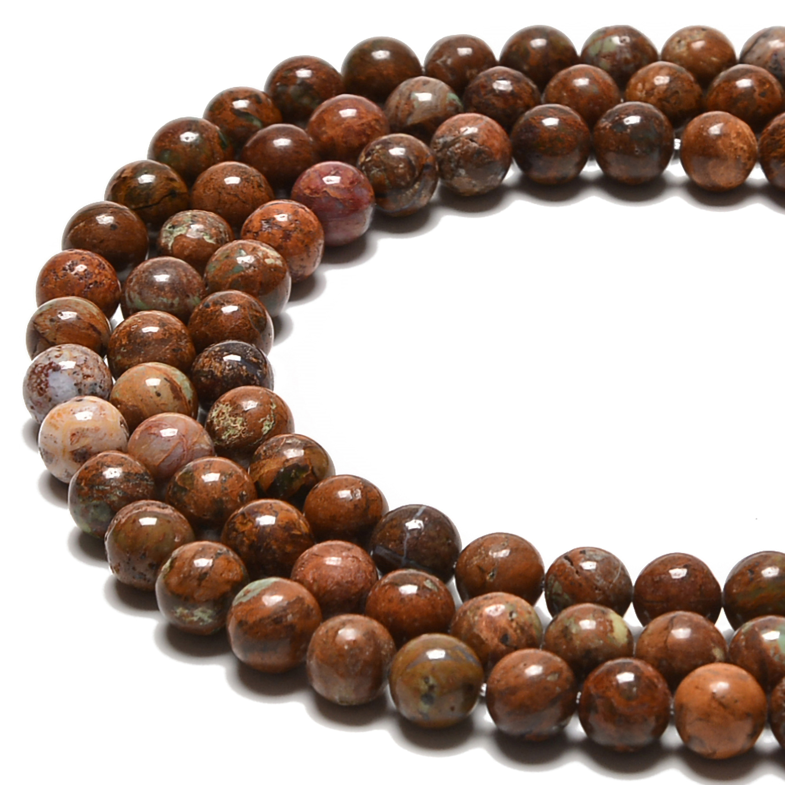 Natural African Coffee Brown Opal Smooth Round Beads Size 6mm 8mm 15.5” Strand