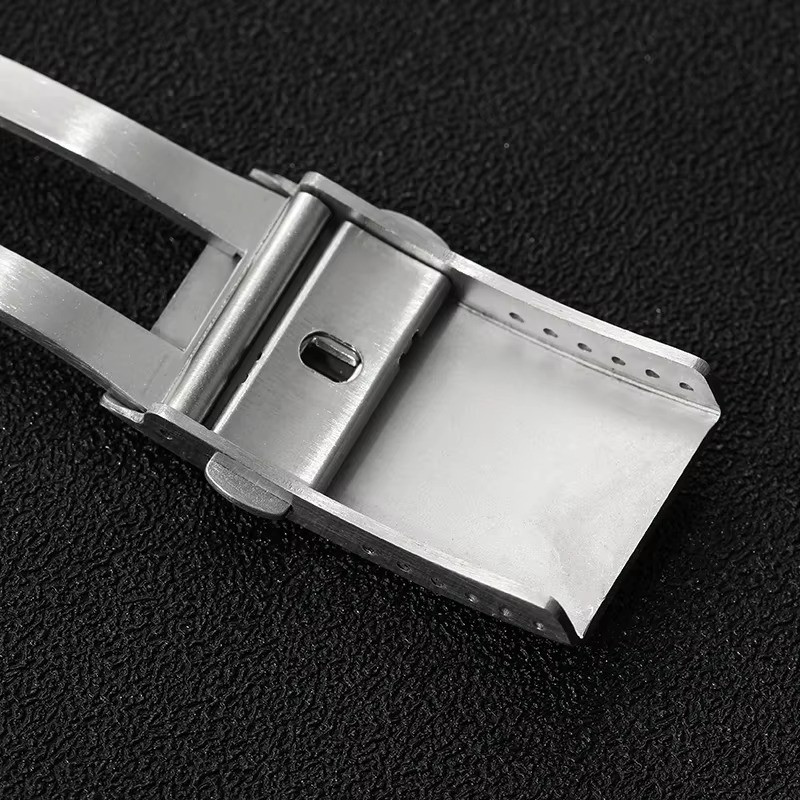 Watch Clasp 16mm 18mm 20mm 22mm Silver Folding Safety Milled Deployant Buckle