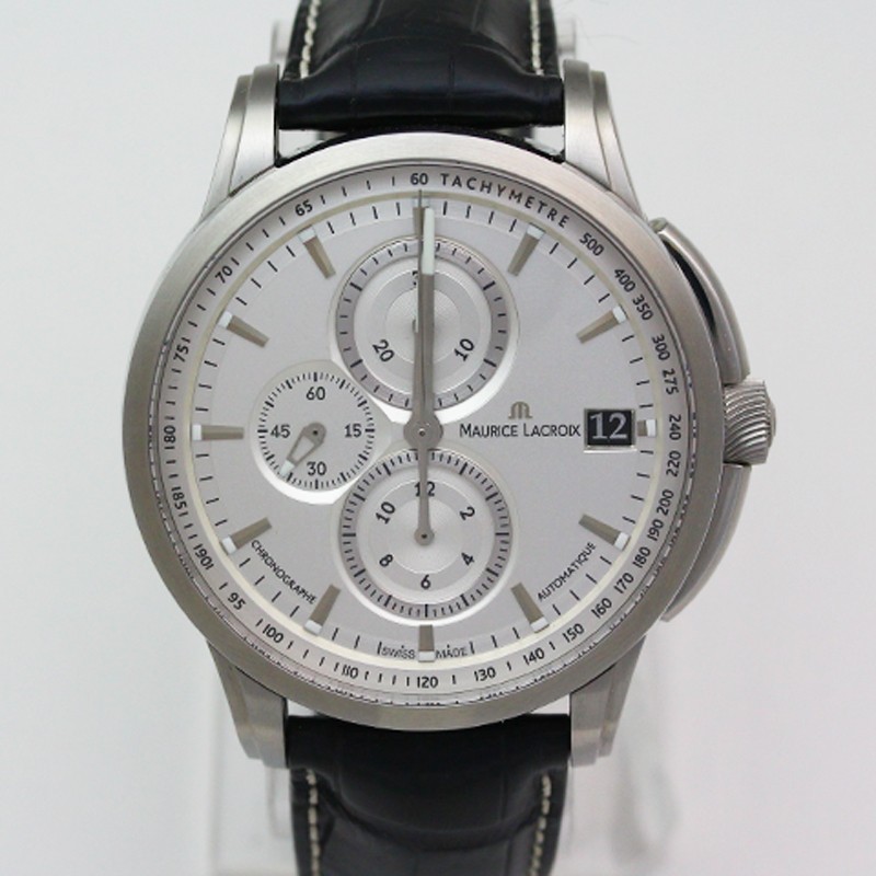 Maurice Lacroix Pontos Chronograph Valgranges PT6128 47mm Steel Wristwatch + Box