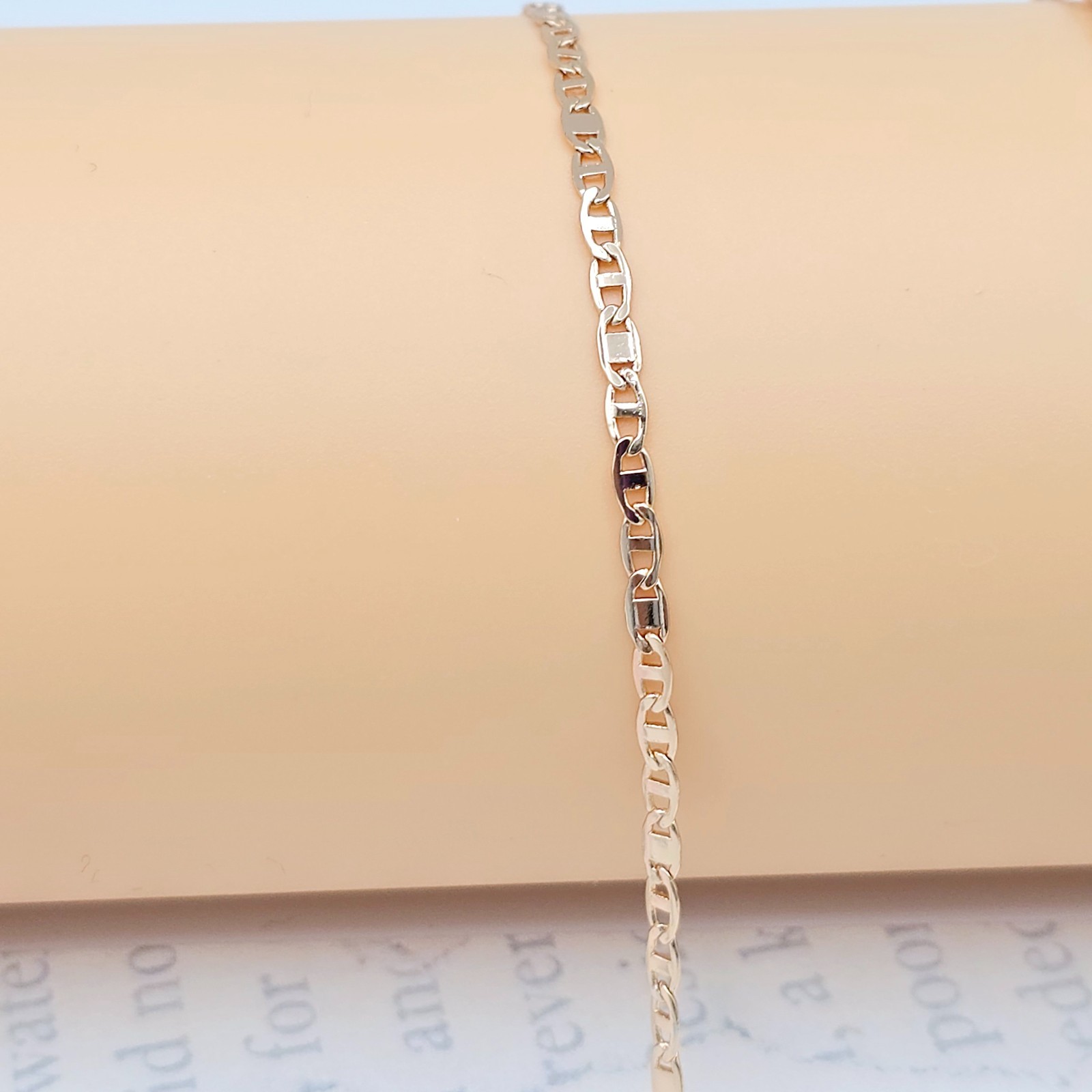 with Polished Flat Links – 45+5cm Adjustable, XPNL0046 Rose Gold Chain Necklace