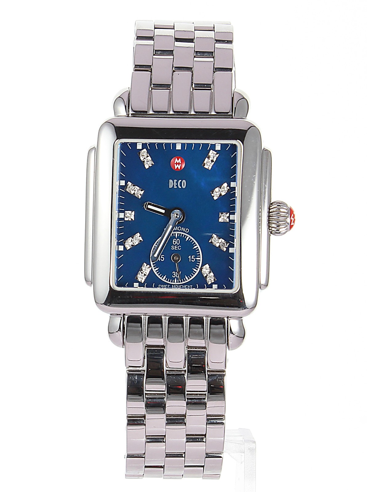 DISPLAY MODEL MICHELE DECO MID DIAMOND BLUE DIAL LADIES 29MM WATCH MW06V00A0956