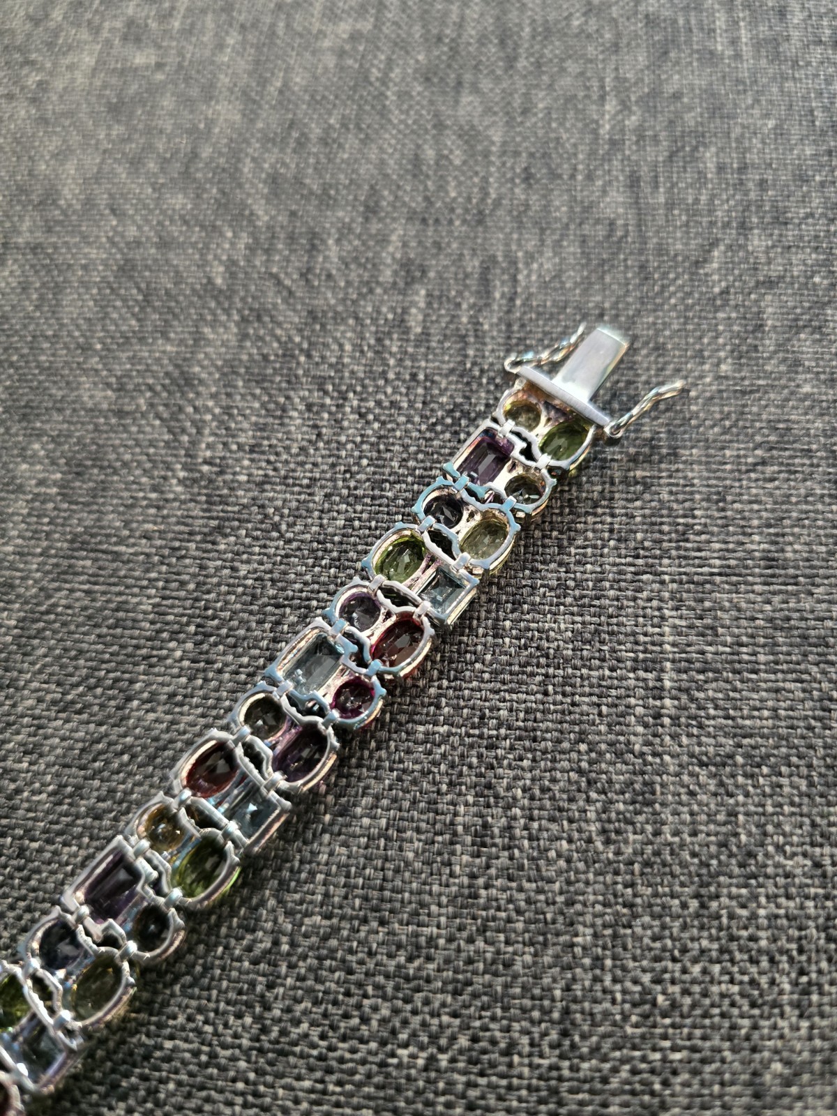 QVC Sterling Multi Gemstone Bracelet 7 1/4” QVC