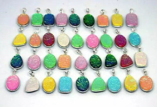 Fancy Dichoric Glass Gemstone Bezel Pendant Lot,Worry Jewelry,Best Gift For Love