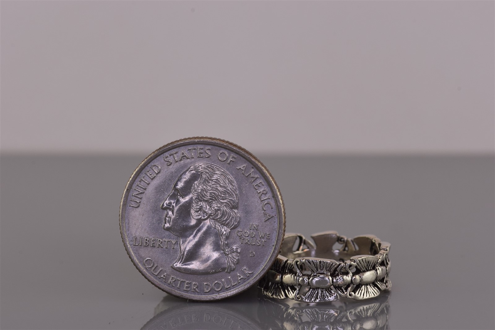 Peter Stone Sterling Silver Carved Dimensional Butterfly Band Ring 925 Sz: 6