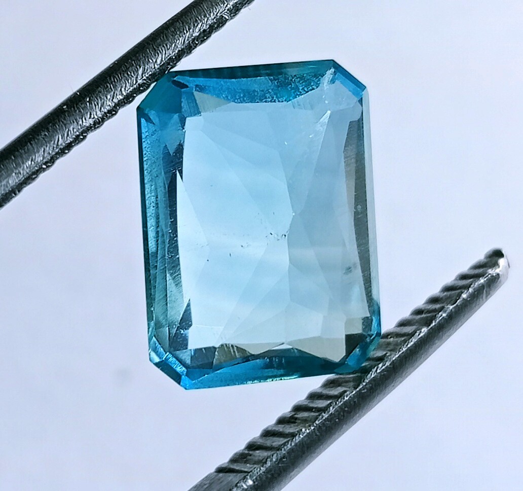 Natural Blue Aquamarine Emerald Cut Flawless Certified 6.40 Ct Loose Gemstone