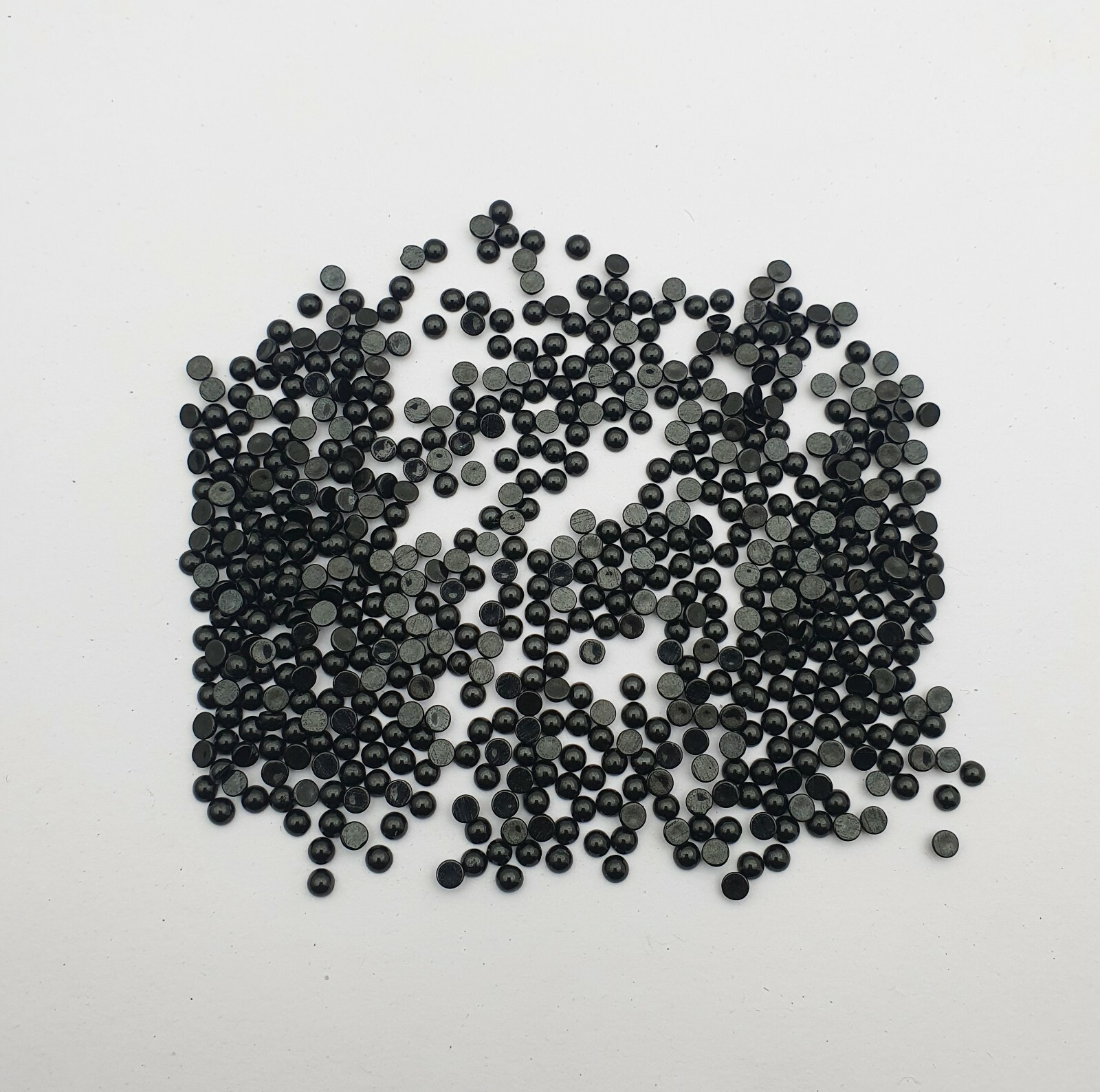 Natural Black Onyx Round Cabochon Loose Gemstone Lot 100 Pcs 3 MM
