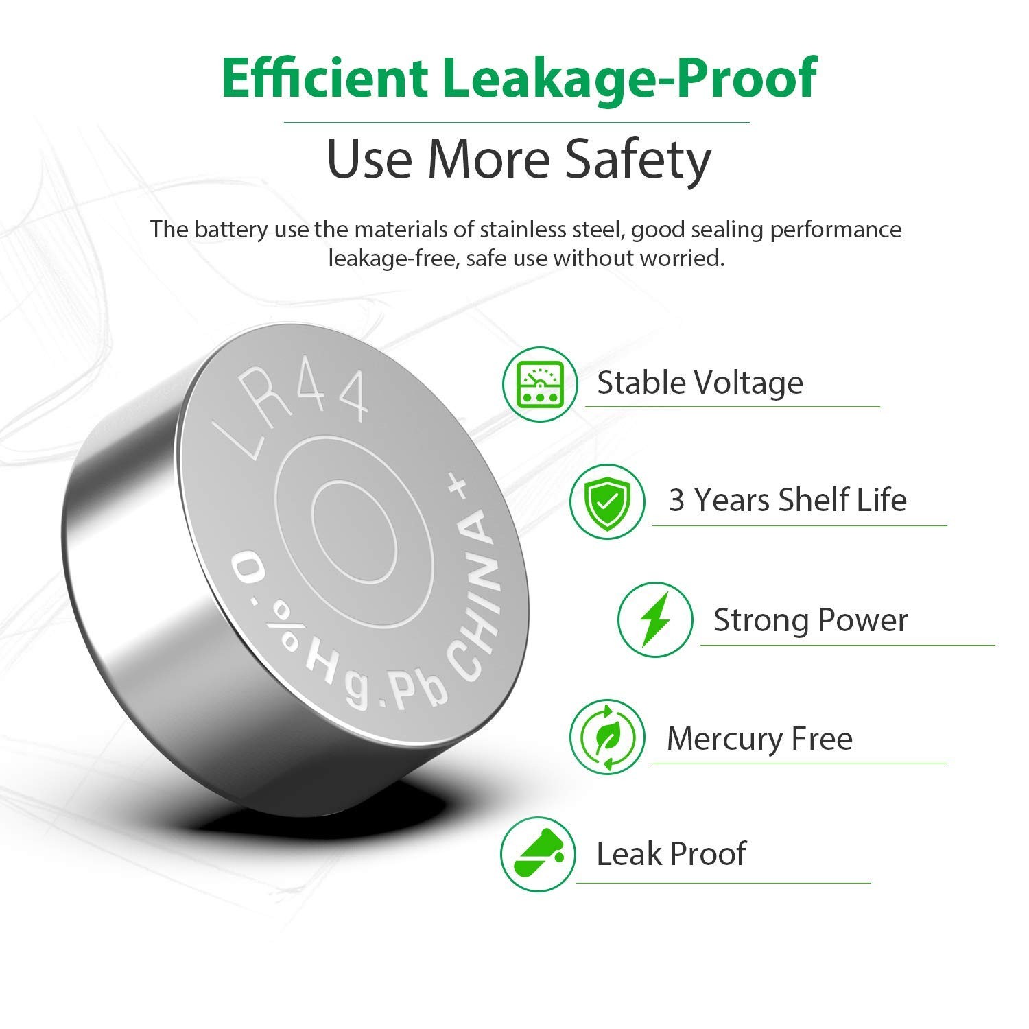LiCB 40 Pack LR44 AG13 357 303 SR44 Batteries 1.5V 10 Count (Pack of 4)