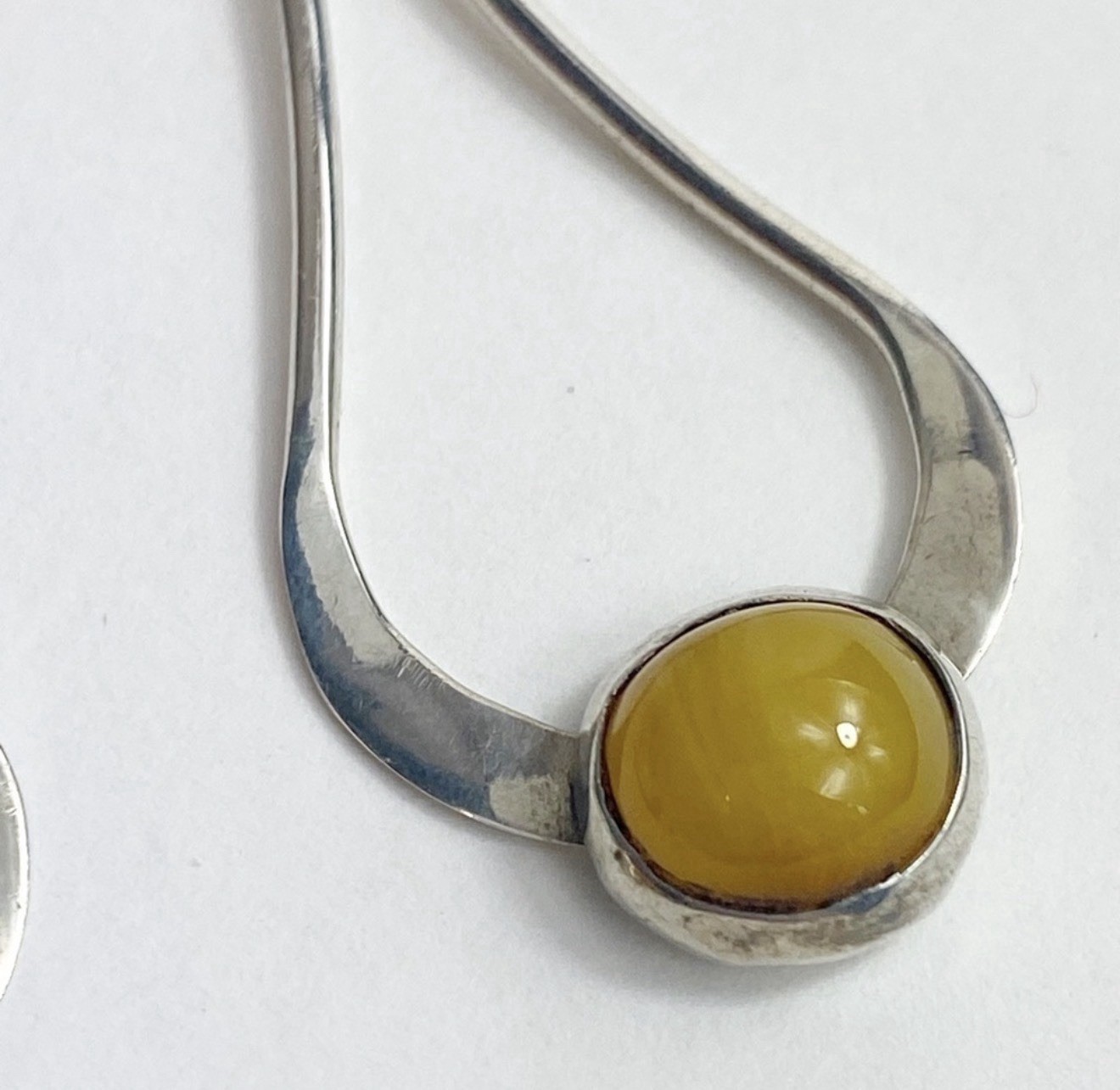 Baltic Egg Yolk Amber set in Sterling Silver Drop Earrings Tested