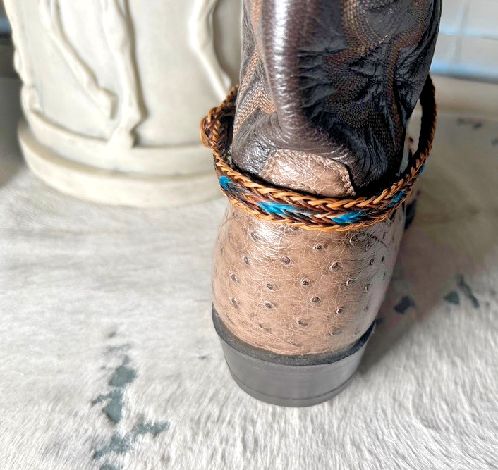 Western Boot Jewelry 3/8 in Horsehair Cowboy Adjustable fit Black Brown Turquois