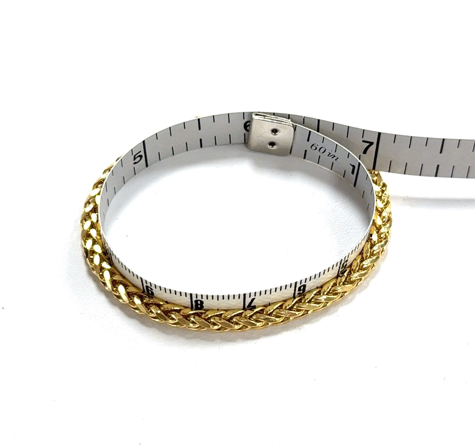 6” Women’s 18k Yellow Gold Franco Foxtail Link Bracelet Made in Japan 6.85g