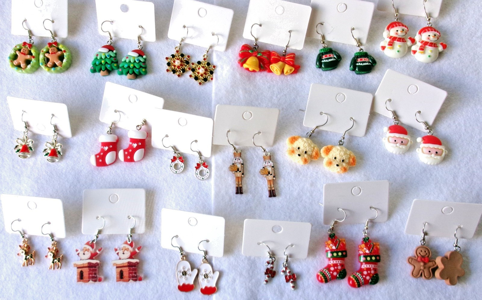 christmas dangle holiday earrings lot of 18 free shipping