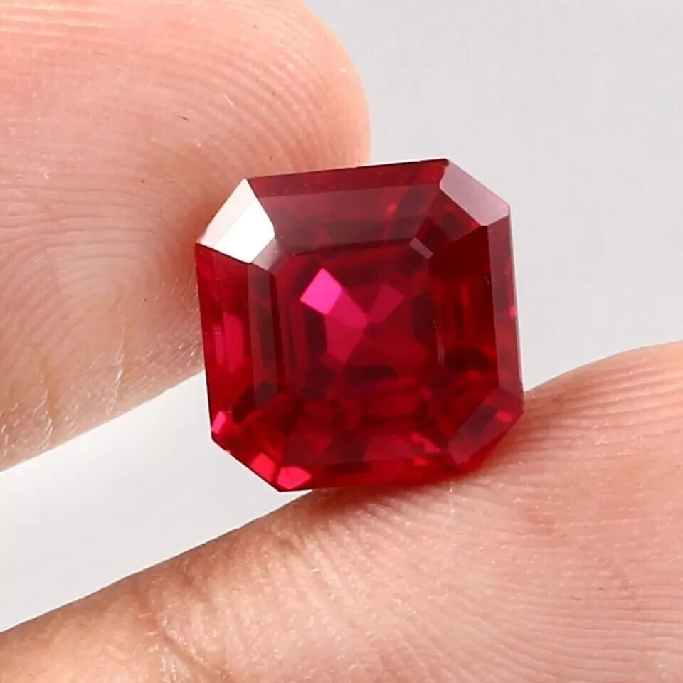 21 Ct Natural Asscher Cut Red Ruby Stunning Certified Loose Gemstone With gift