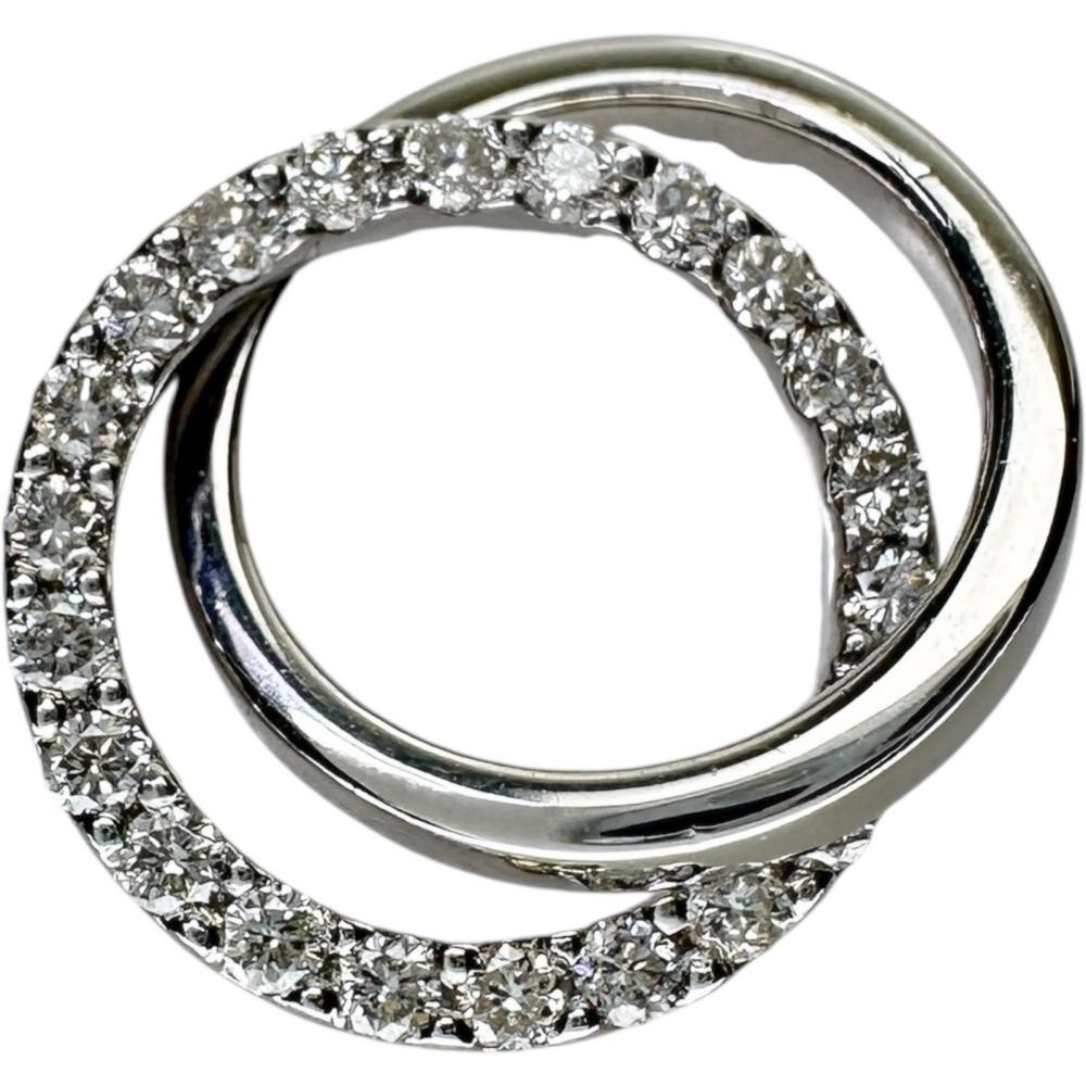Vendome Aoyama diamond 0.27ct in total Pendant top K18WG white gold 2.7g Women