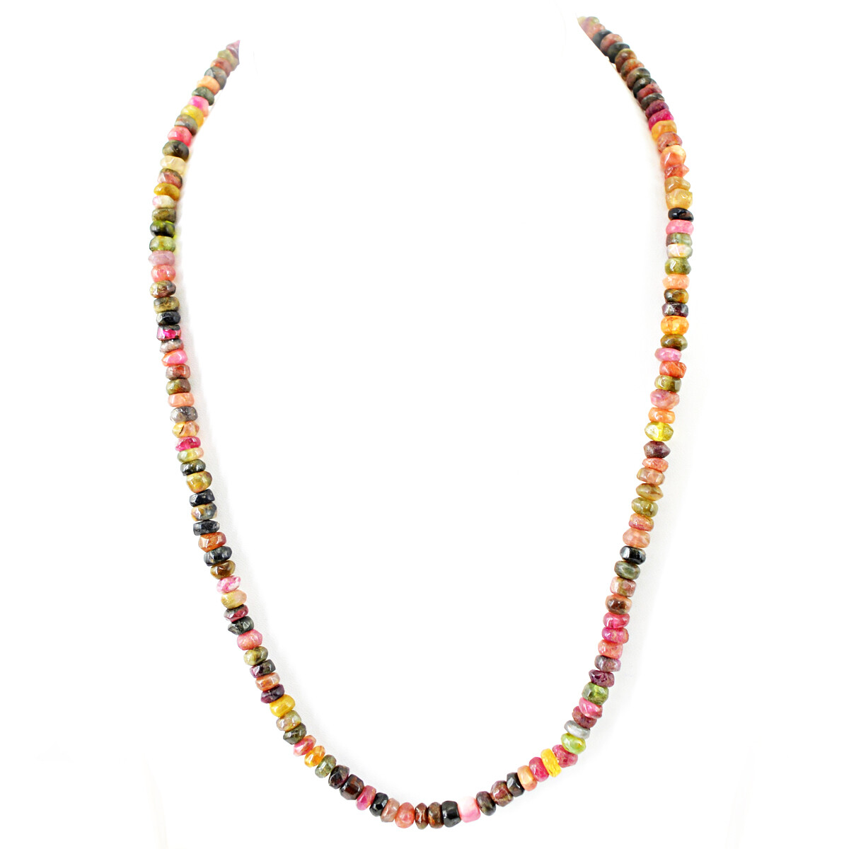BEST AAA 175.00 CTS NATURAL WATERMELON TOURMALINE UNTREATED BEADS NECKLACE (RS)