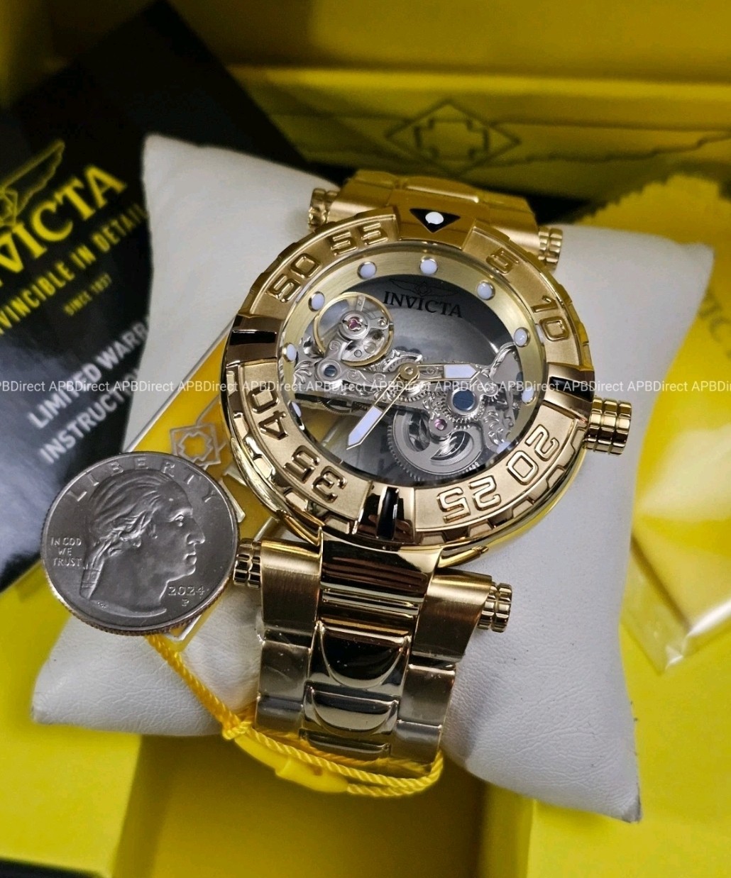 Invicta Subaqua Noma I – Automatic BRIDGE Mvmnt Skeleton Gold Plated mens watch