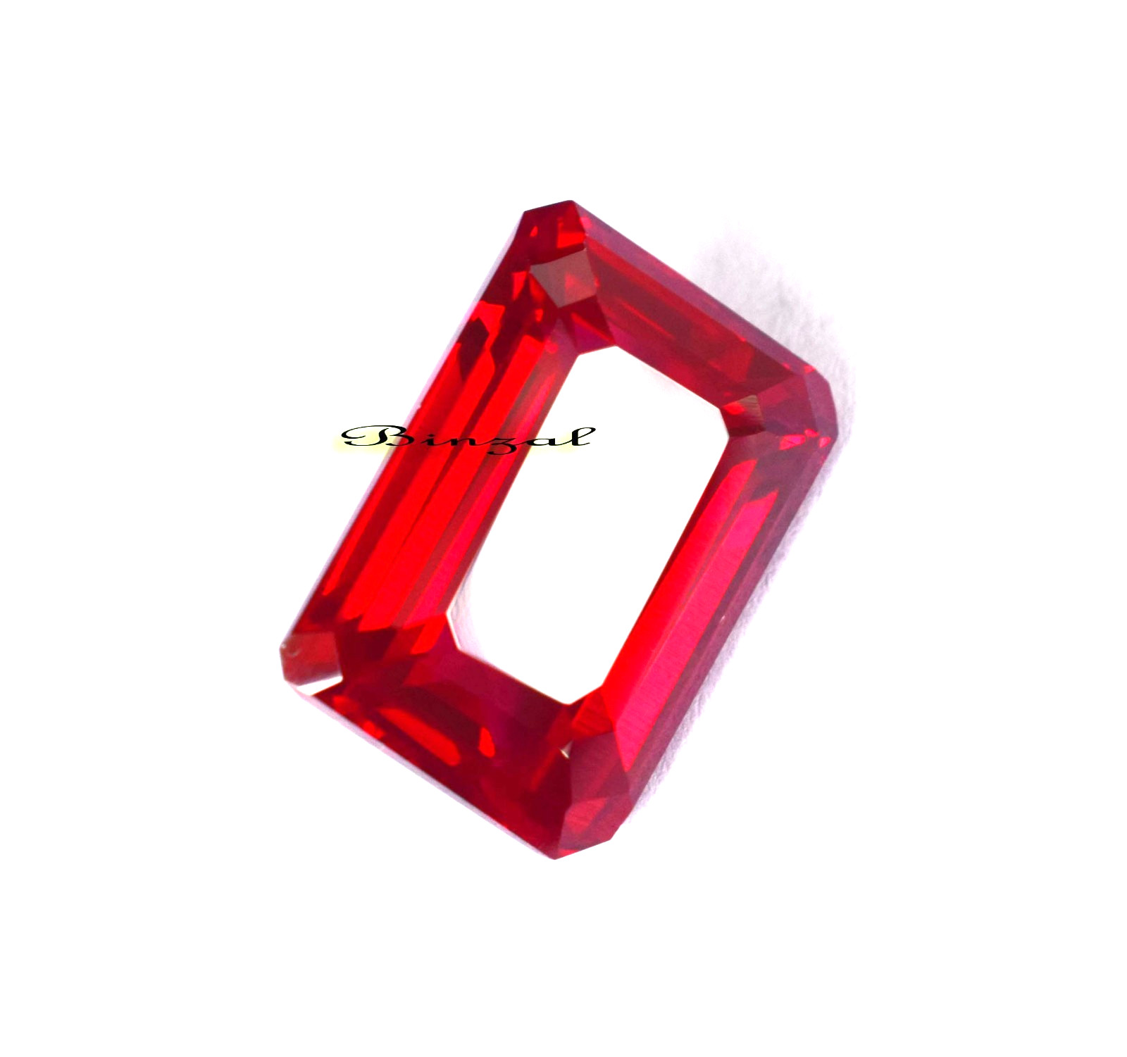 Rarely Found Ring Size 20-22 CT Myanmar’s Red Ruby Emerald Cut Loose Gemstone