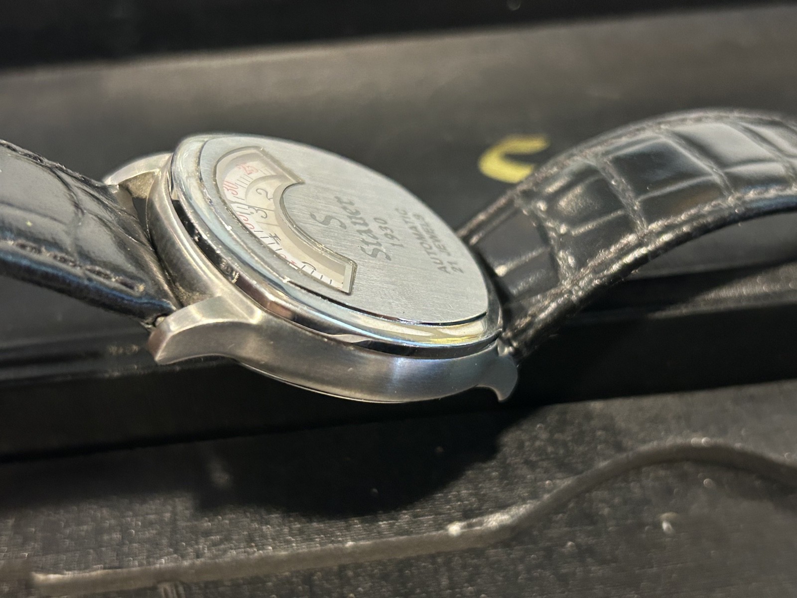 Stauer 1930 Dashtronic, Automatic, 21 Jewels, Stainless Steel, Leather Used