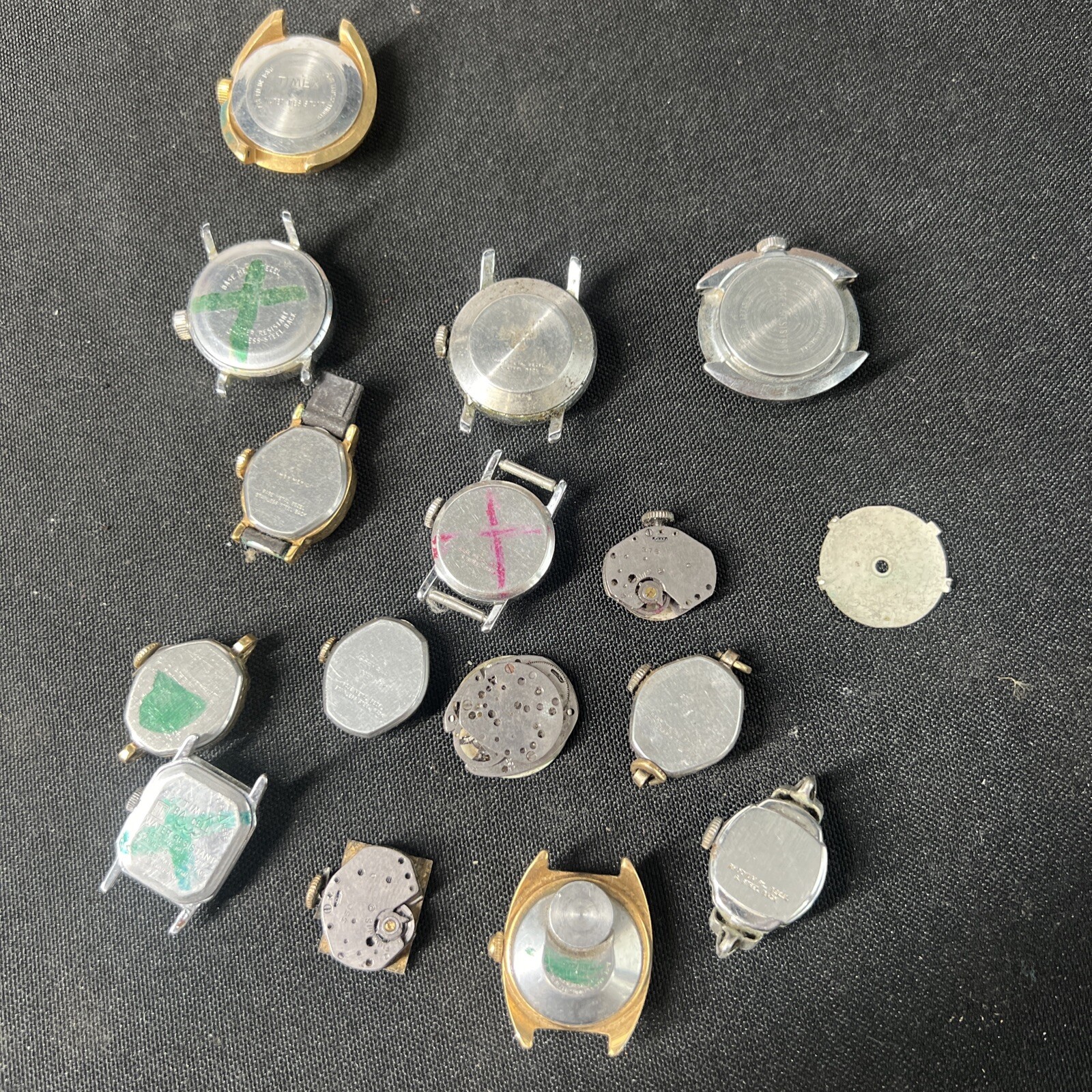 16 Lot Vintage Antique Ladies Watches TIMEX Military UFO Art Deco 60’s (parts)
