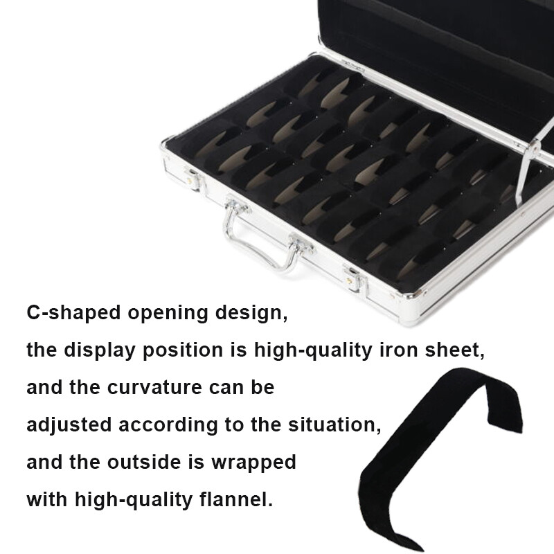Aluminum Watch Case 24 Grids Briefcase Storage Box Watches Collectors Display