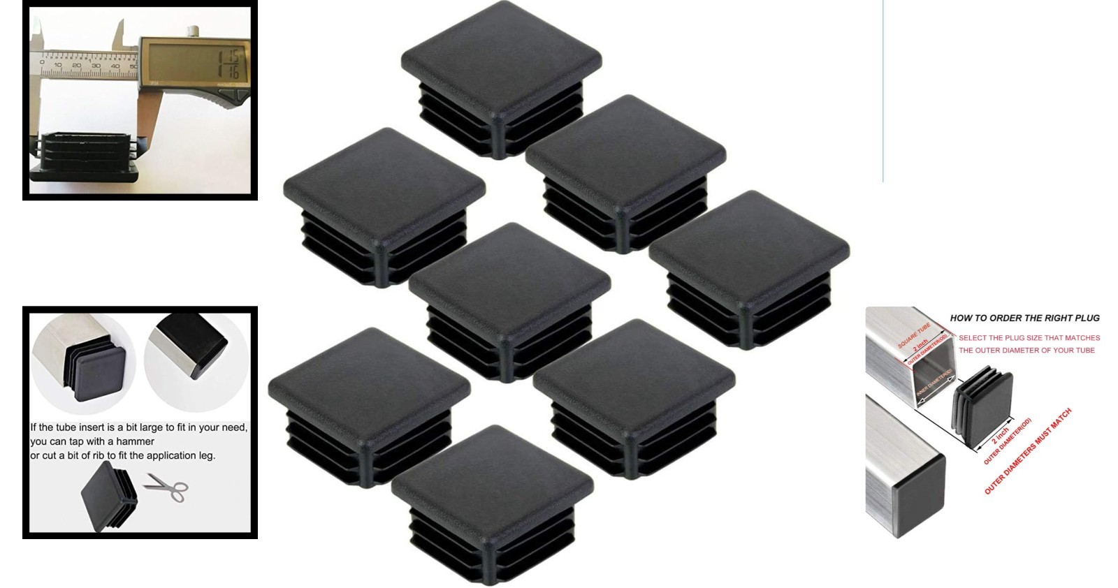 Weather-Resistant 2 Inch Plastic End Caps – Perfect for Indoor & Outdoor Use