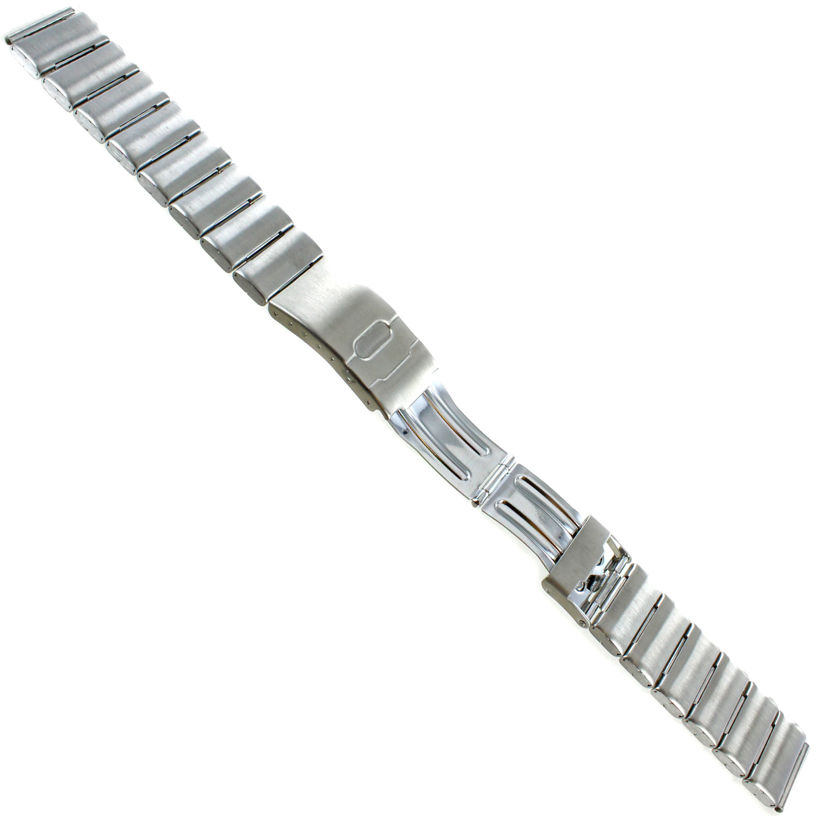 18mm or 20mm Hirsch Solid Silver Stainless Steel Security Clasp Watch Band 5692