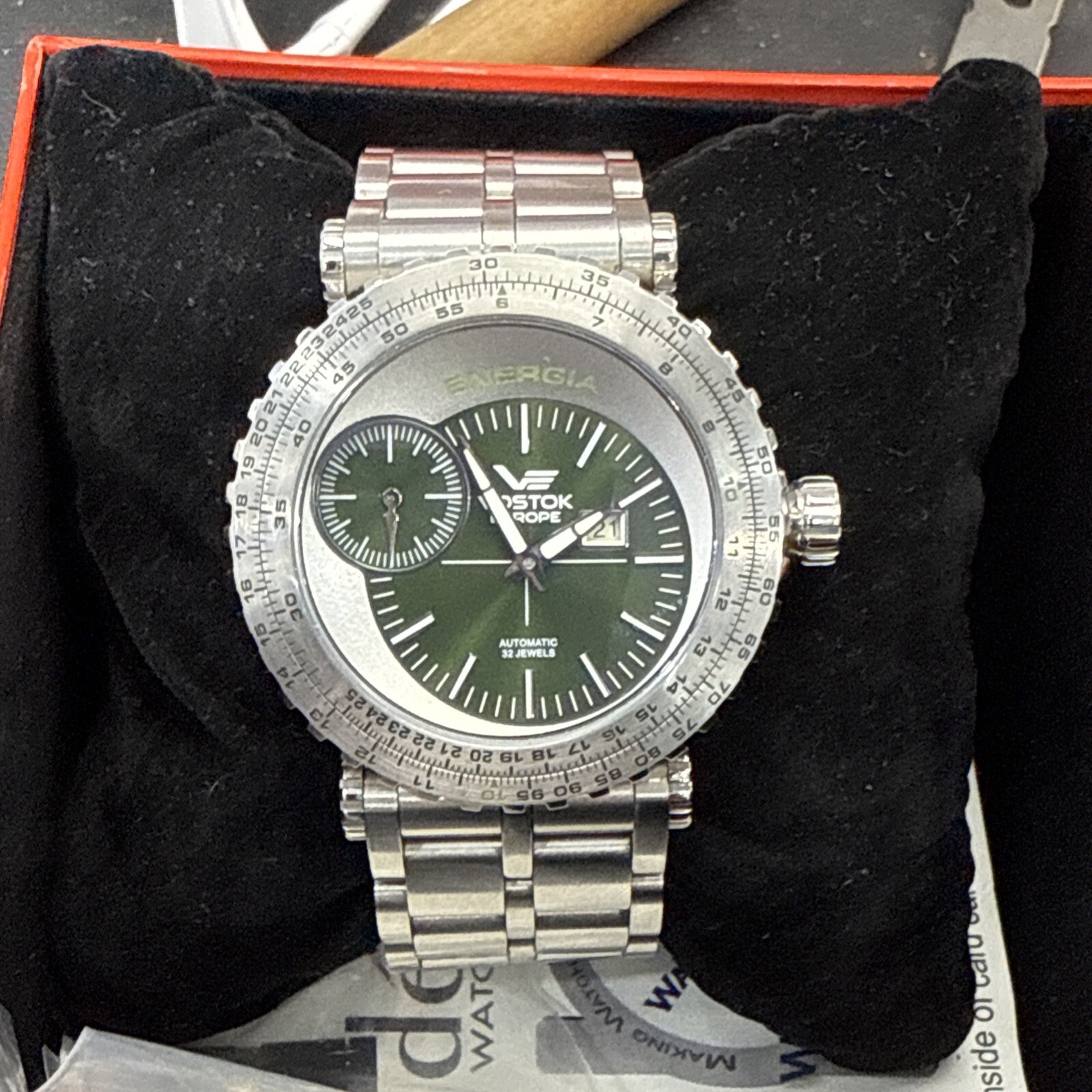 Vostok-Europe Energia Russian Watch Limited Edition Green Dial 182/999