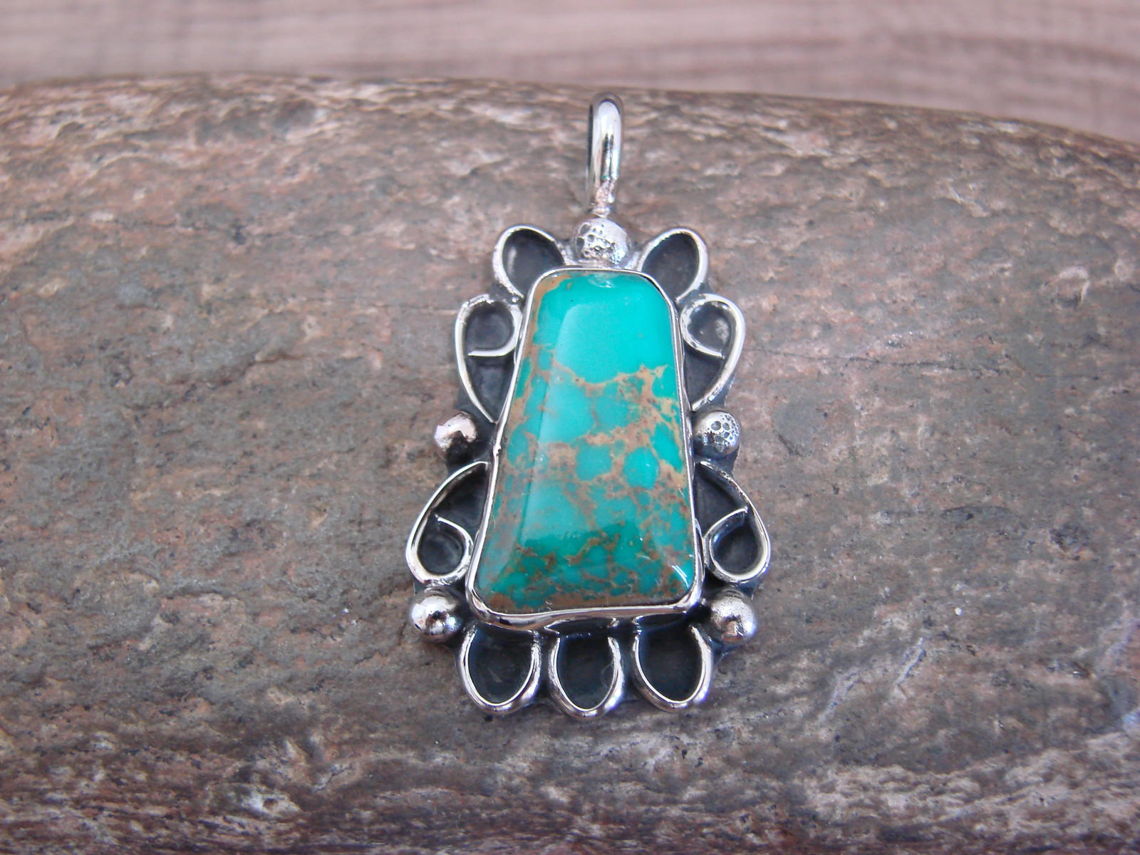 Native American Nickel Silver & Turquoise Howlite Pendant – Cleveland