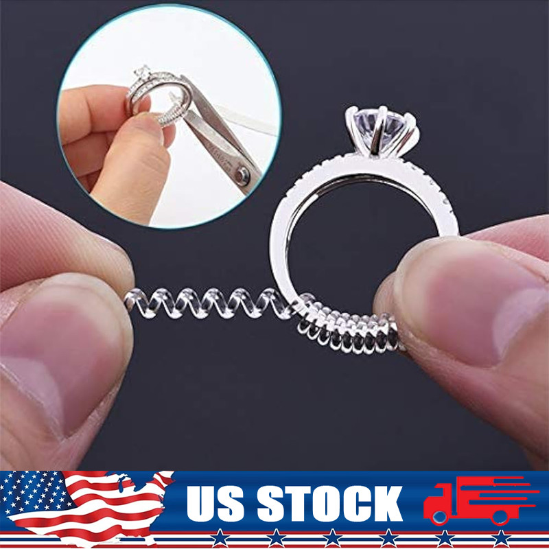 3PCS Ring Size Adjuster Invisible Clear Ring Sizer Jewelry Fit Reducer Guard US