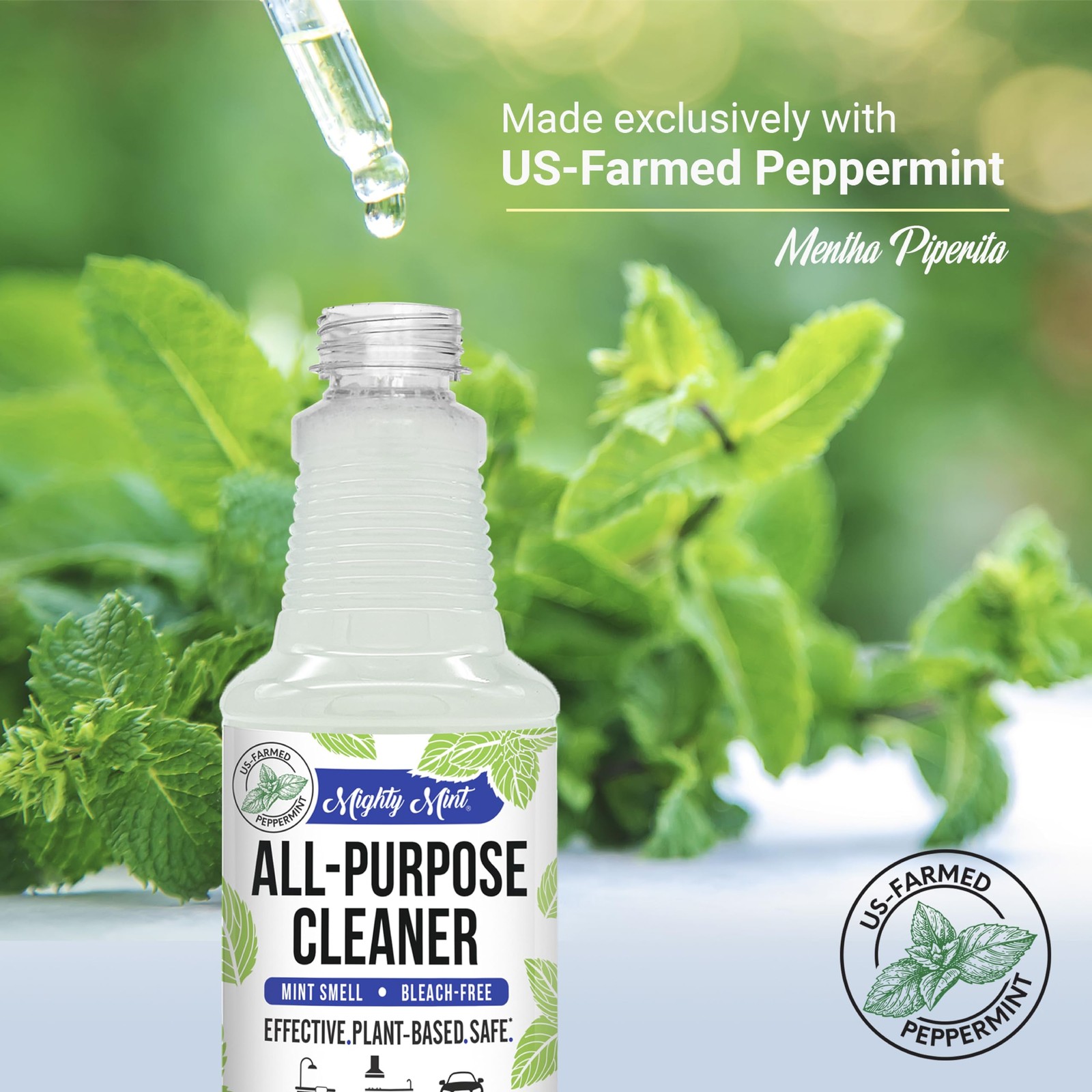 Mighty Mint All-Purpose Cleaner Spray – 16 Fl Oz (Pack of 1), Clear