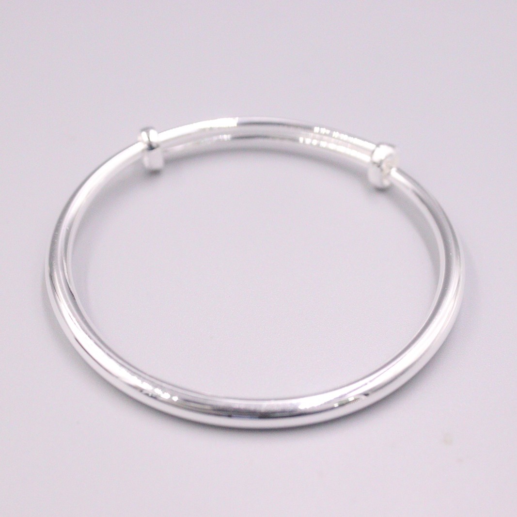 1pcs Real 999 Silver Bracelet For Women Polish Surface 55-60mm Silver Bangle