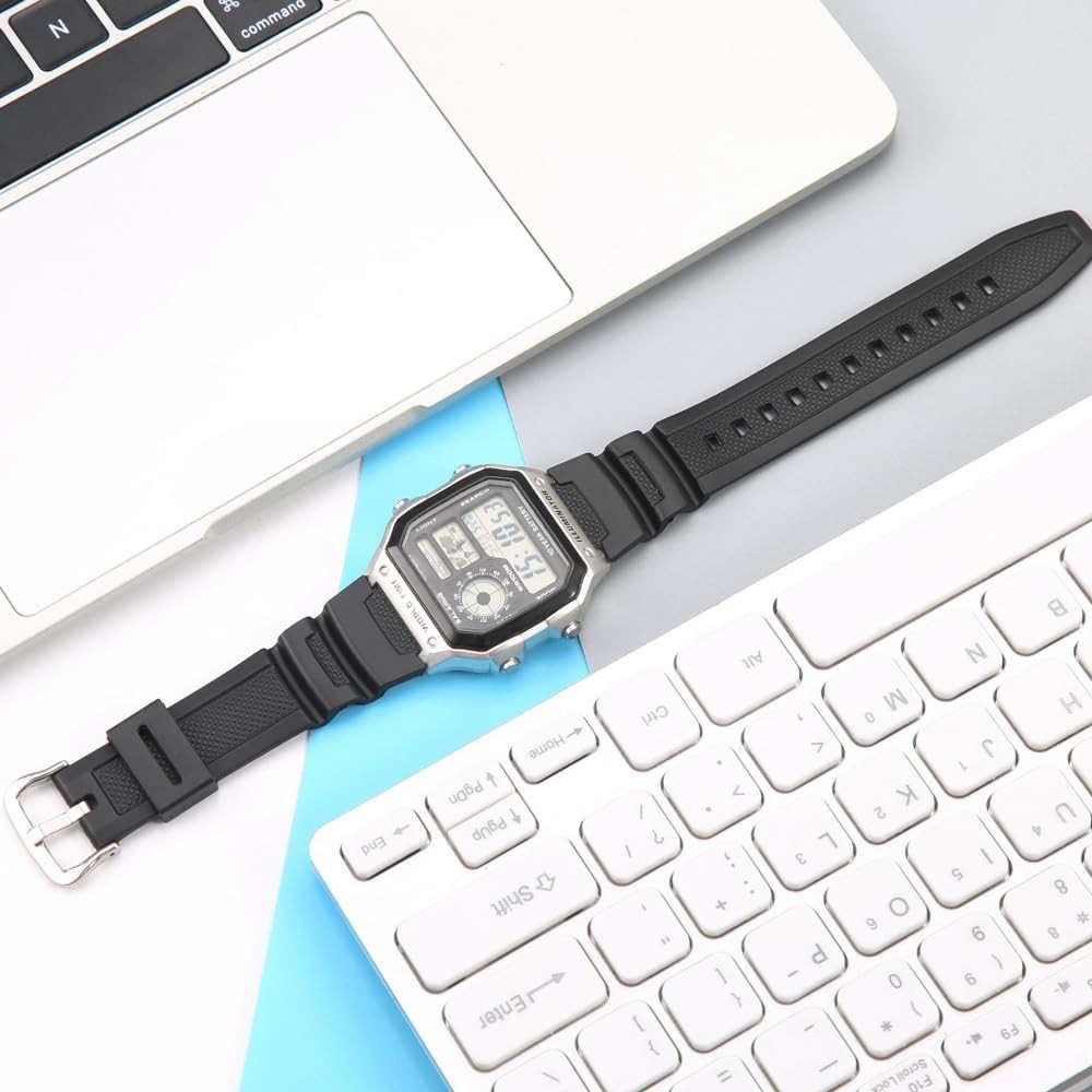 Natural Resin Replacement Watch Band Compatible with Casio W218H W-219H AE1200WH