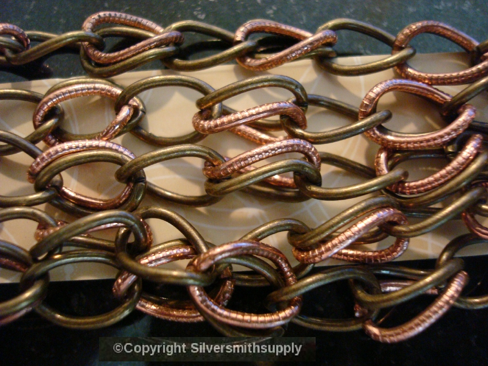 Chain for purse 3′ Bronze hammered copper large cable chain 3 links per in CH120