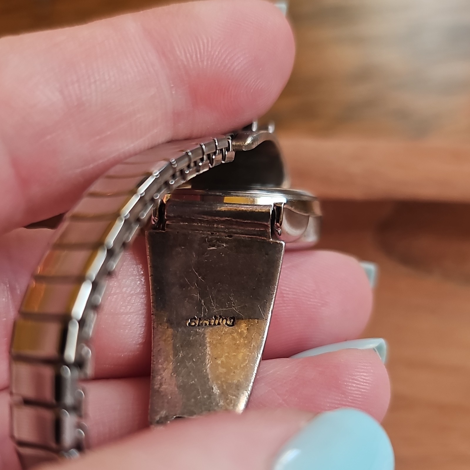 Vintage Sterling Silver Zuni Sunface Watch Tips Southwestern Watch Stainless