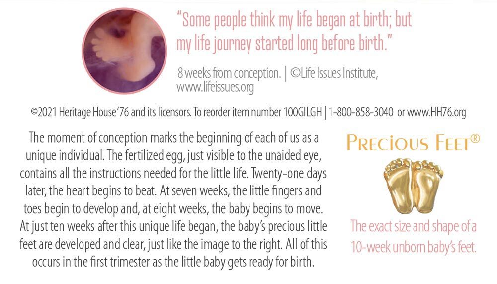 Precious Feet Silver-Colored Thank You Supporter Card Pro-Life Jewelry Lapel Pin