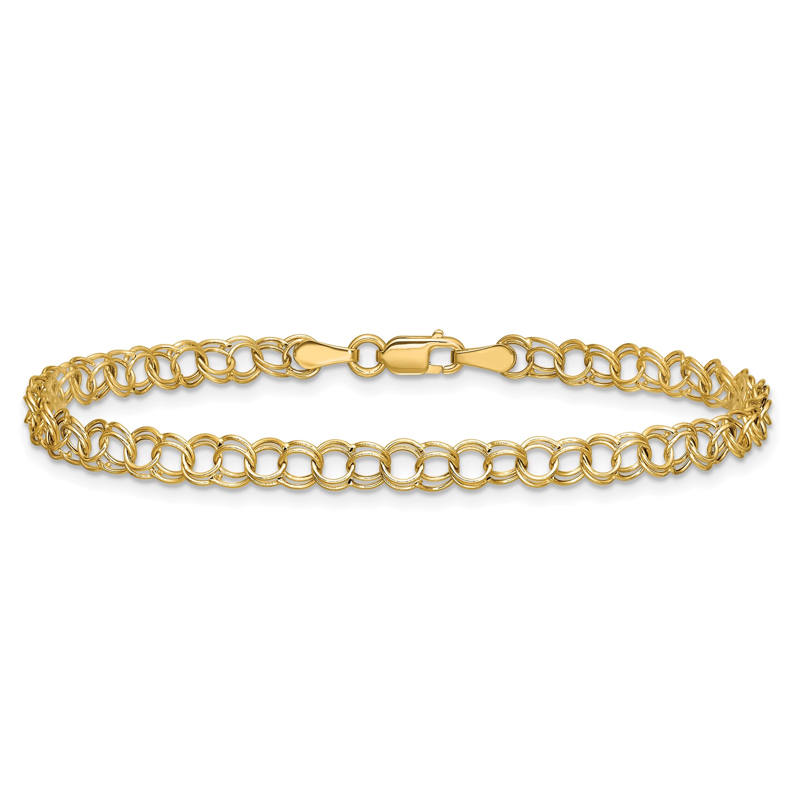 10k Hollow Double Link Charm Bracelet 10DO350