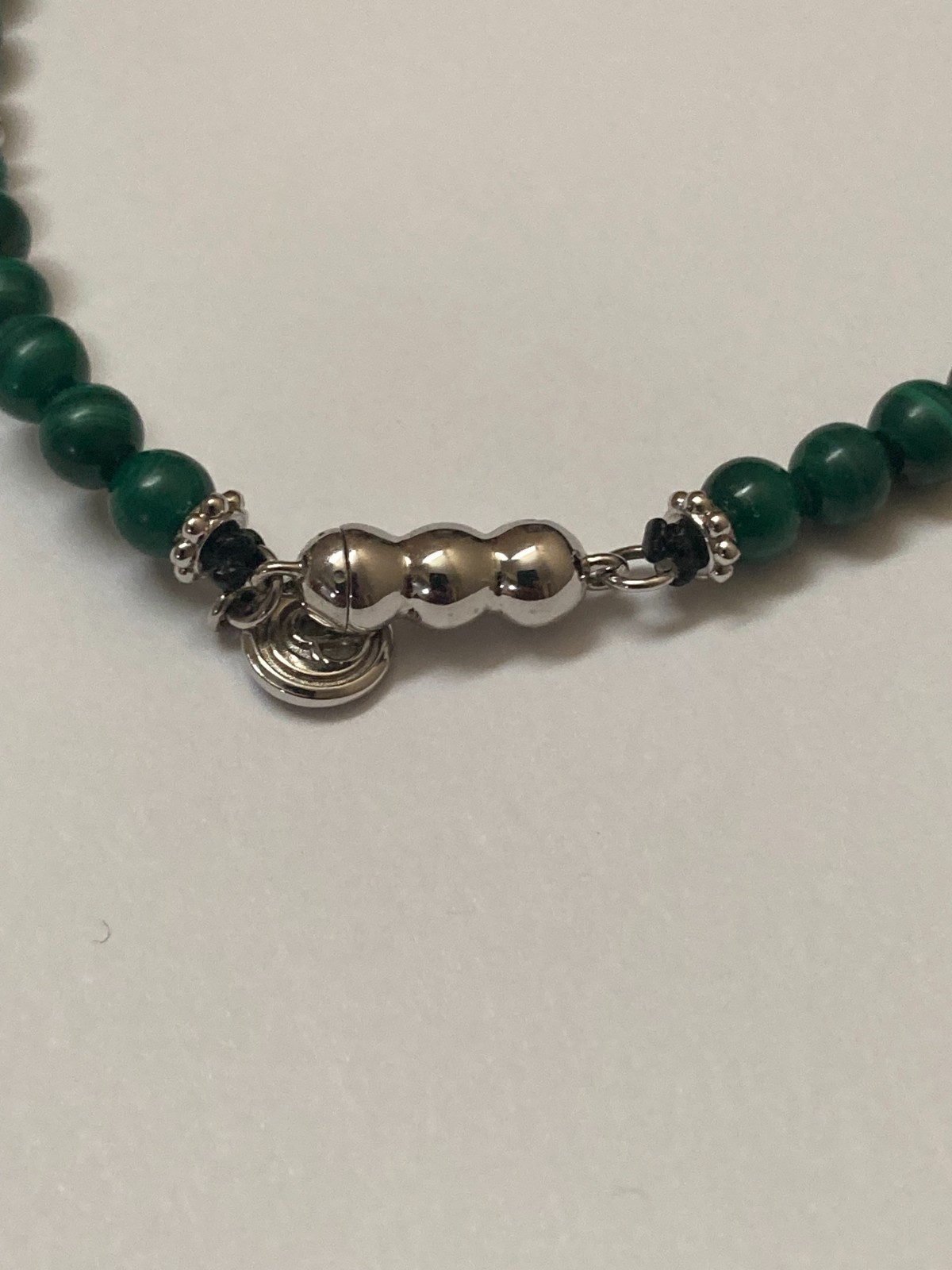 Gabriel & Co 925 Sterling Silver Malachite Beaded Bracelet