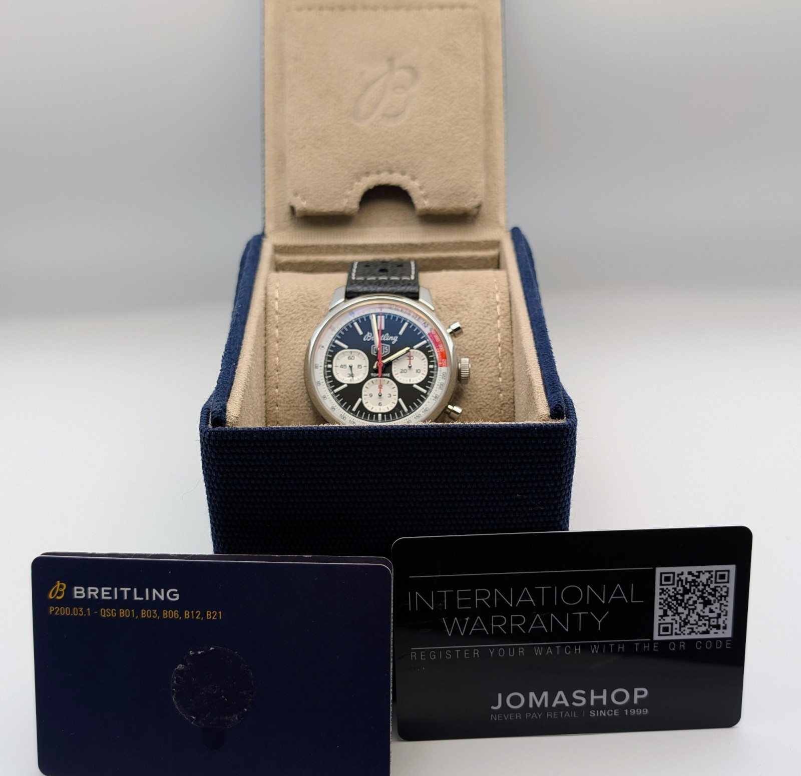 Breitling Top Time B01 Deus Steel Auto 41mm Black Dial Watch AB01765A1B1X1
