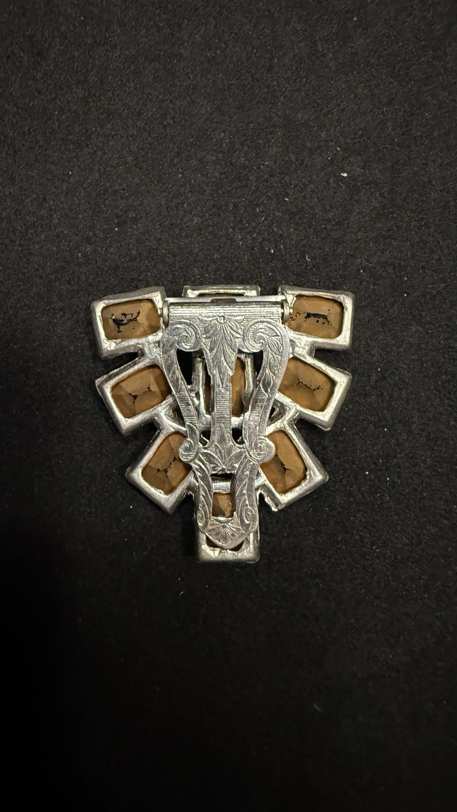 vintage rhinestone art deco dress clip