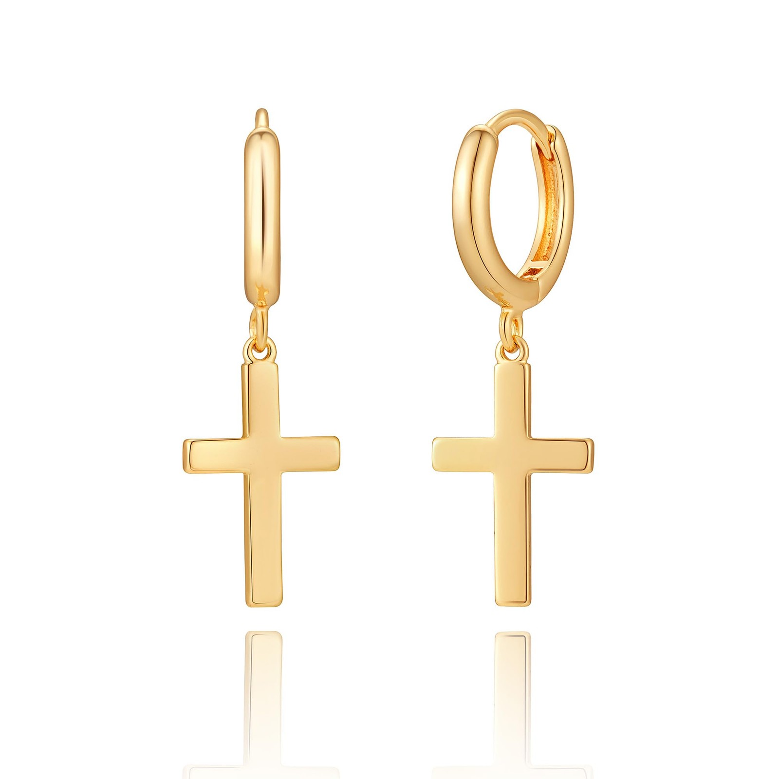 Gold Dangle Drop Hoop 0.51 inches x x 0.08 inches, gold plated