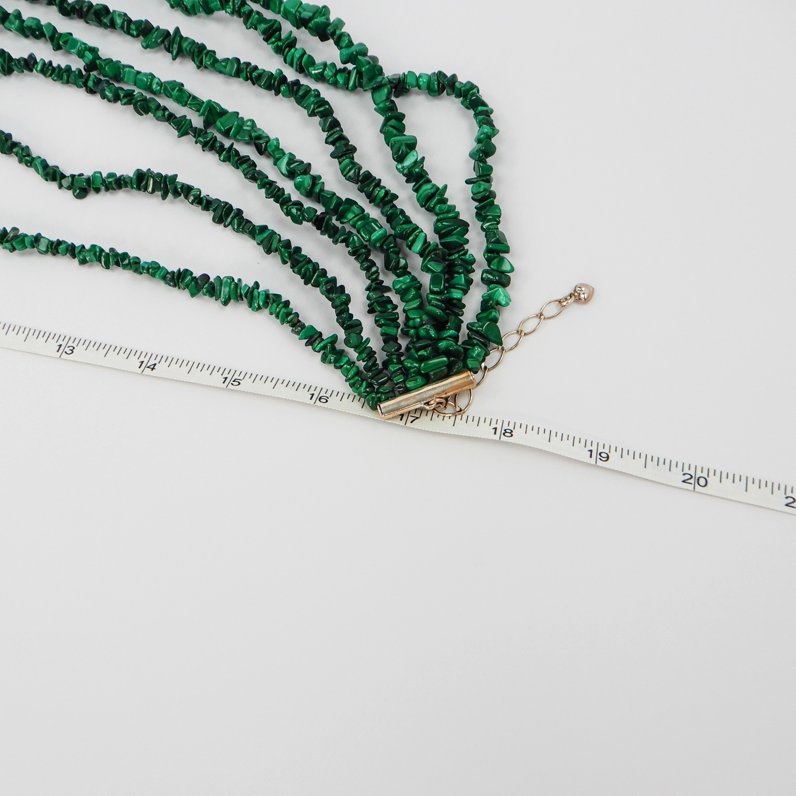 Mine Finds By Jay King 7 Strand Genuine Malachite Waterfall Necklace 18-21”