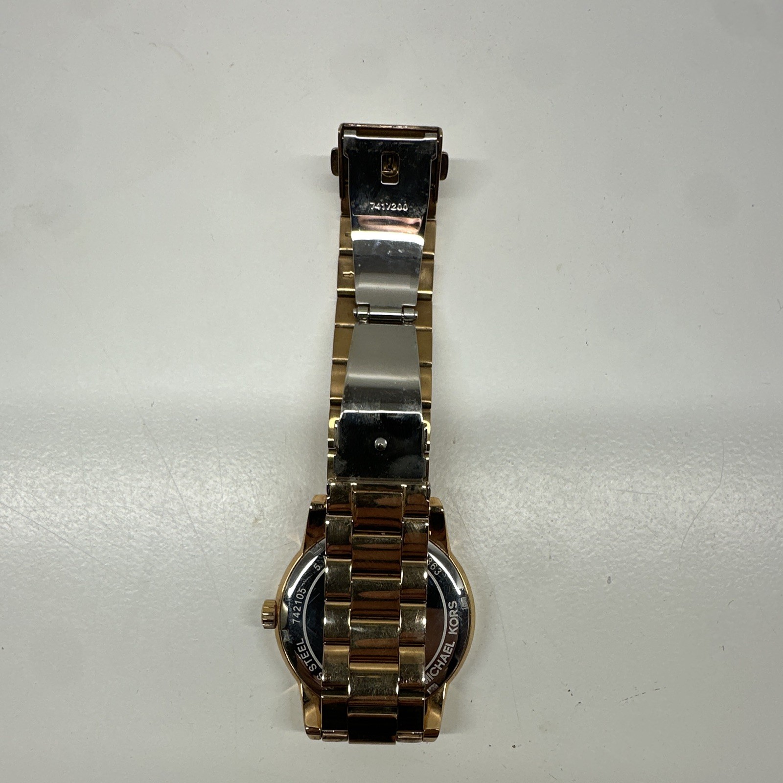 Michael Kors Women’s Gold Tone Quartz Analog Logo Dial 39mm Gem Bezel Watch