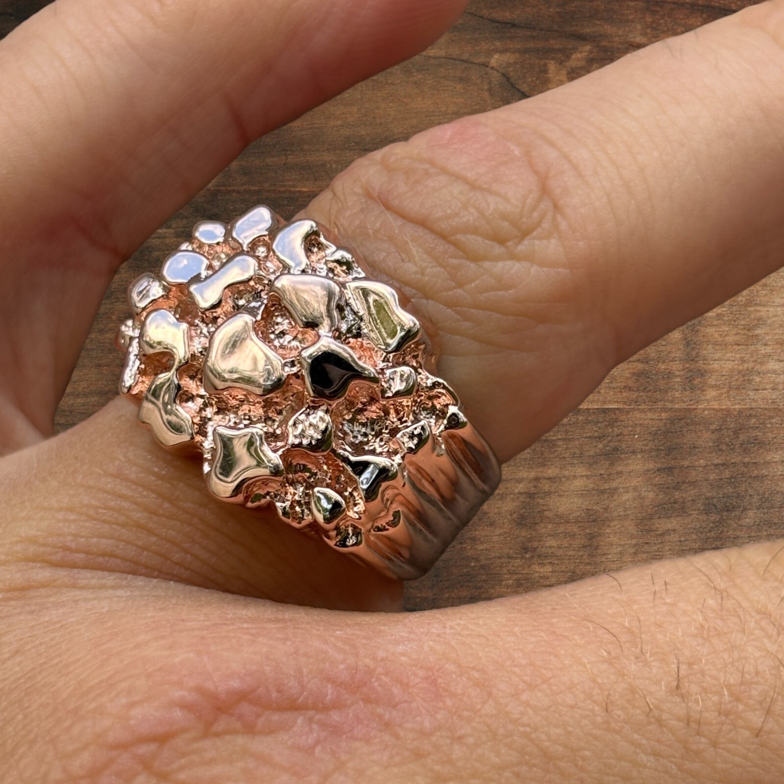 Nugget Ring – Real 925 Sterling Silver or 14k Yellow Vermeil or 14k Rose Vermeil