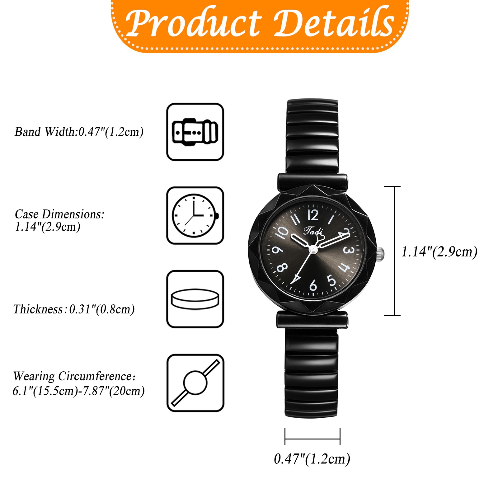 Students Youth Elastic Stainless Steel Strap Easy Reader Quartz Wrist Watches