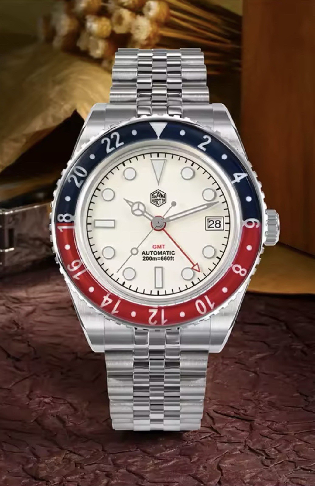 San Martin Automatic GMT 40MM 20Bar Automatic Sapphire Bidirectional Bezel