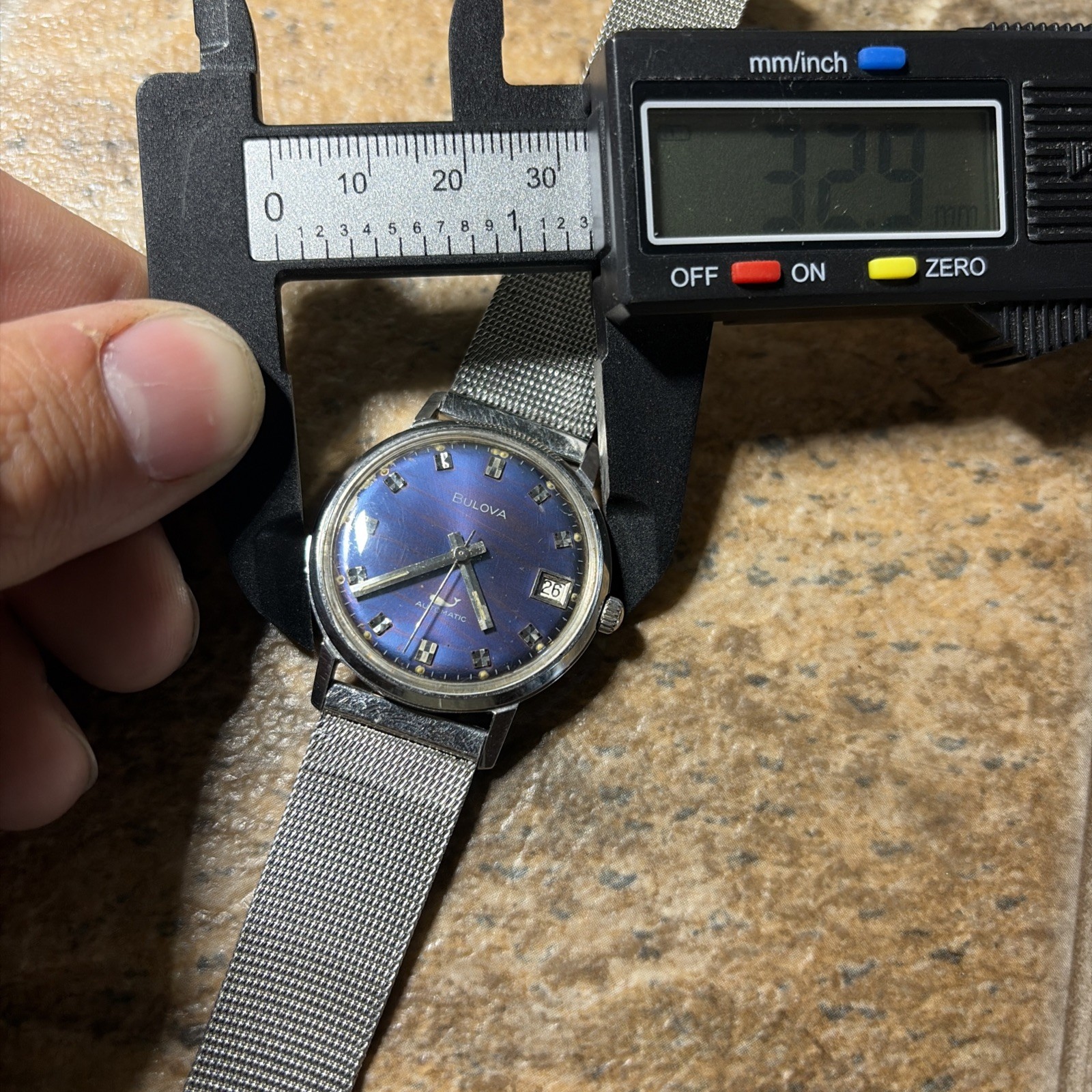 Vtg BULOVA Sea King Men’s Automatic 11 ANACD Watch Date Blue dial (Repair) READ