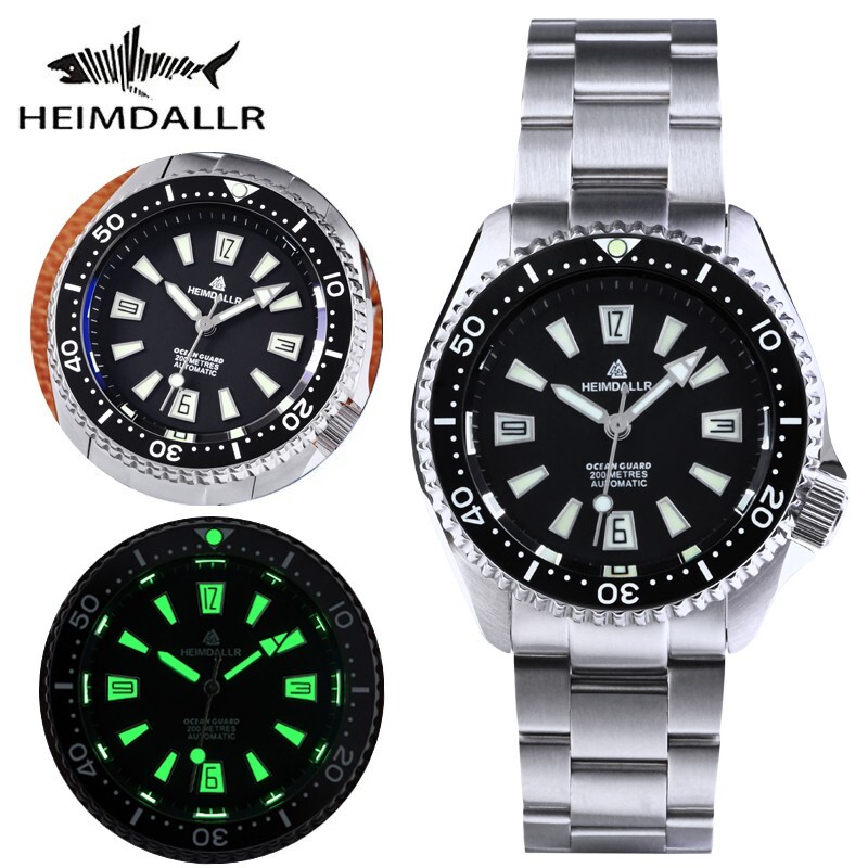 Heimdallr Sharkey H6-80C NH35A Diver 200M 660FT Automatic Watch 316L 41mm C3 SKX