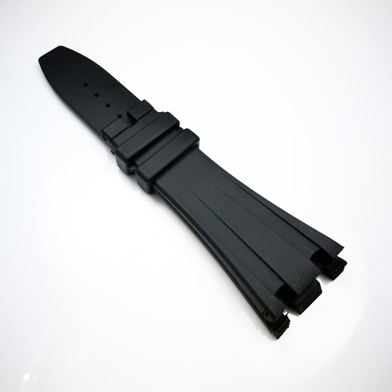 28mm / 18mm Black Rubber Strap Band for AP Royal Oak Offshore 42mm Model