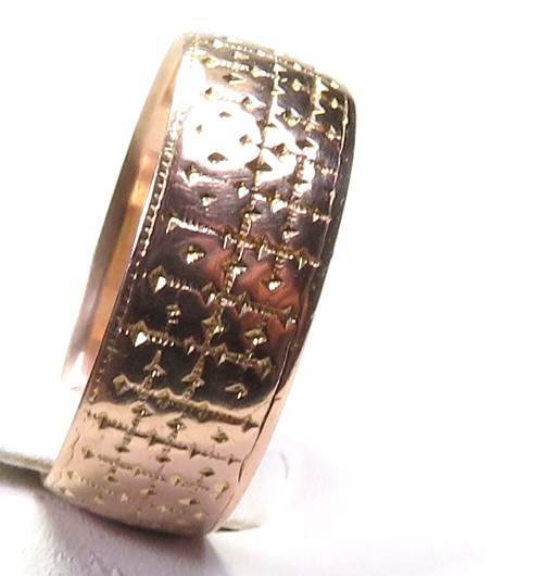 Antique Deco 1920’s 9K Rose Gold Wedding Band Hallmarks Ring Size 8 UK-P1/2