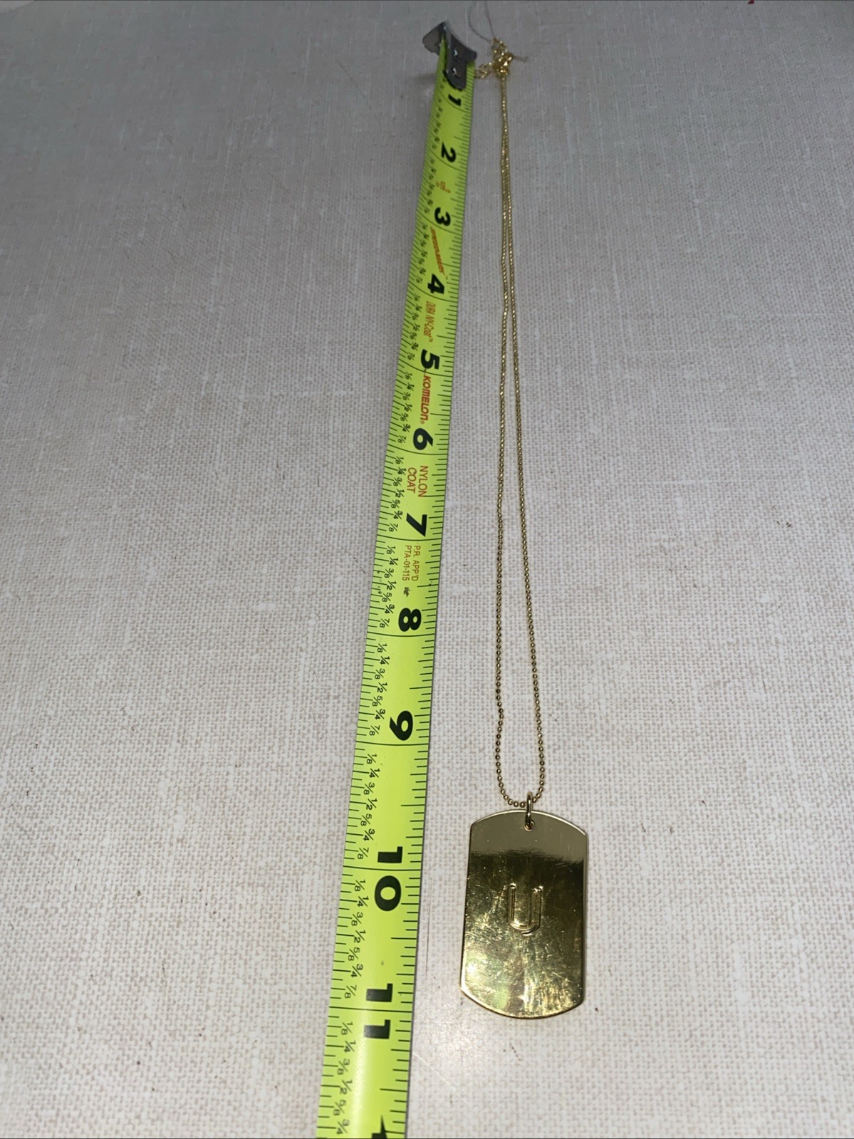 Uncommon James Mommy Dog Tag Pendant Necklace 14K Gold Plated Brass NWT